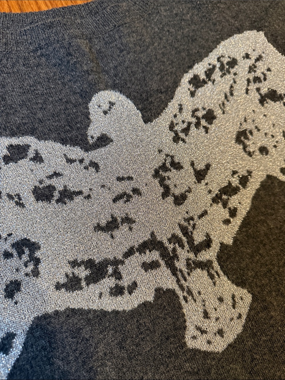Koch Cashmere Wool Dolman Sleeve Gray Thunderbird Eagle Bird Sweater USA Small - Picture 3 of 6